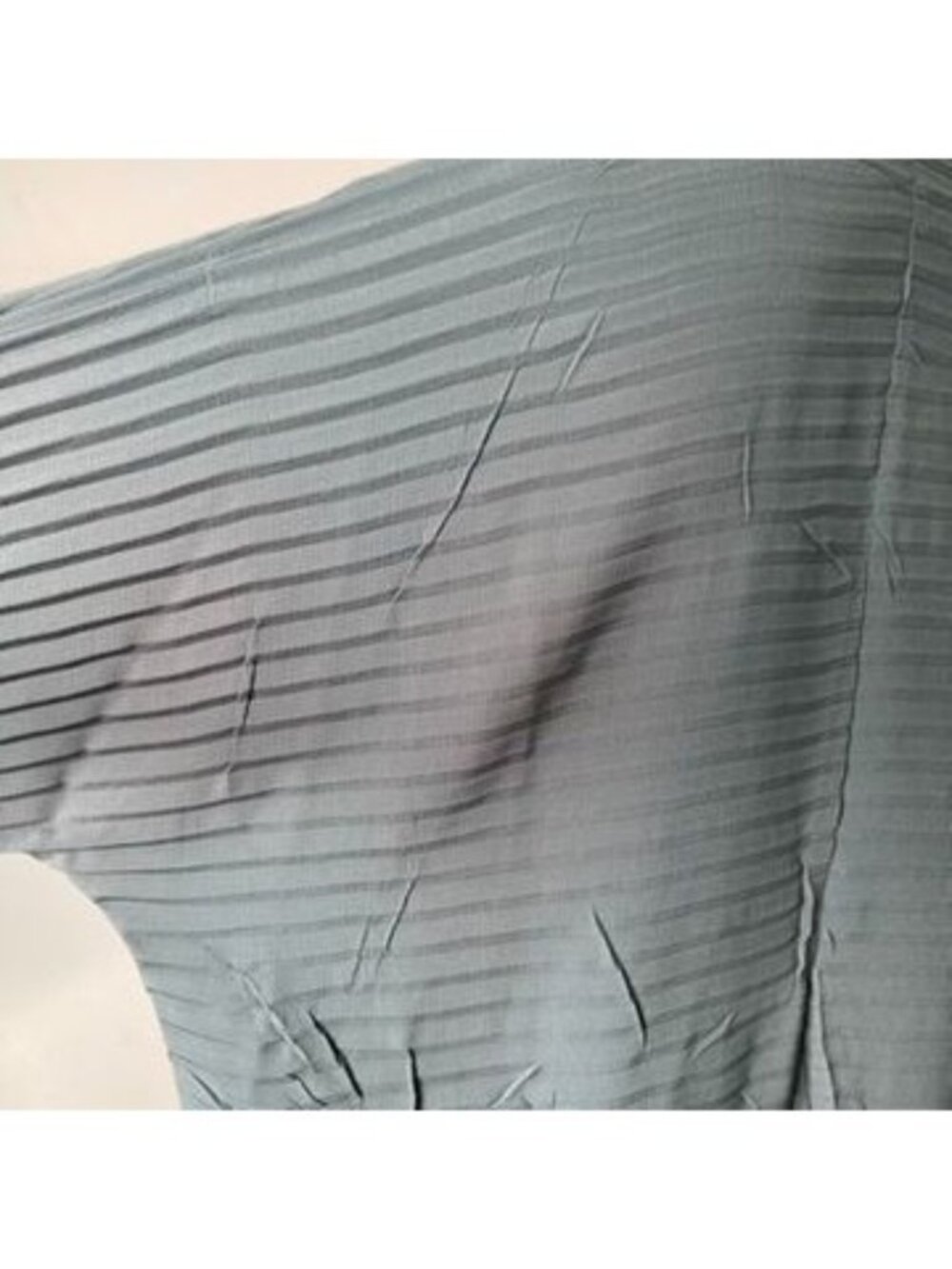 Babette San Francisco Pleated Tunic Shirt L Slate Blue Rare Retired Designer - Picture 7 of 10